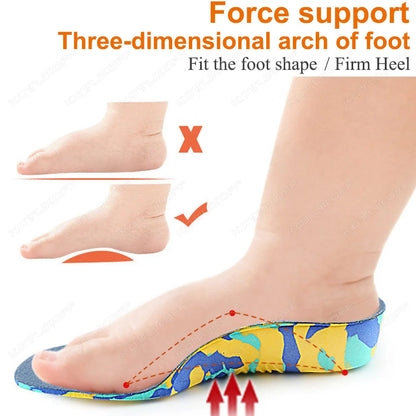 KOTLIKOFF Kids Orthopedic Sport Insoles Deodorization Breathable Sweat Shock Absorbant Flatfoot Childrens Shoe Cushion Insert