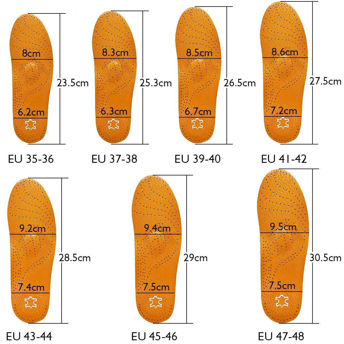 VTHRA Leather Orthotic High Quality Insole for Flat Feet Arch Support Orthopedic Shoes Sole Insole Pads for Men and Women Unisex