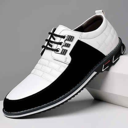 Men Formal Leather Shoes Slip on Soft Loafers Anti Slip Breathable Driving Flats Spring Walking Office Work Shoes