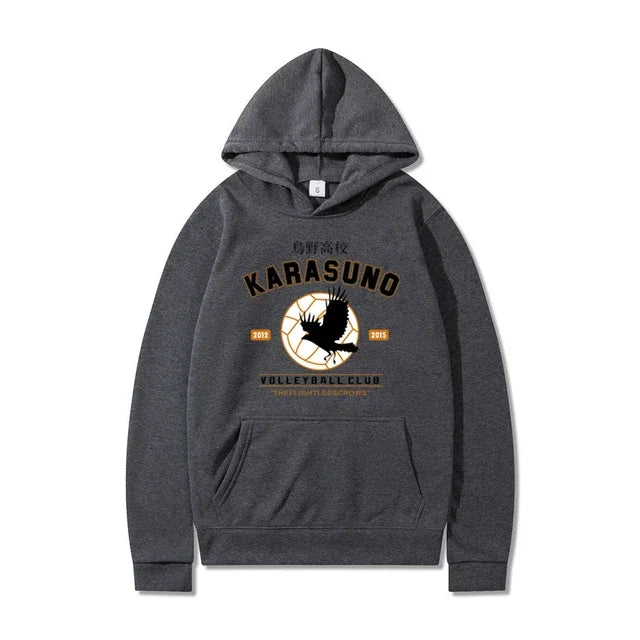 Men's Hoodies Cartoon Haikyuu Funny Japanese Anime Streetwear Harajuku Karasuno Fly High Graphic Sweatshirts Men Women Hoodies
