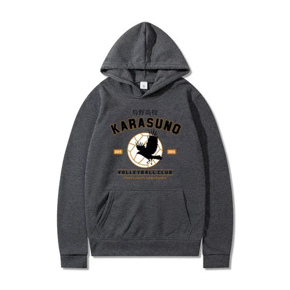 Men's Hoodies Cartoon Haikyuu Funny Japanese Anime Streetwear Harajuku Karasuno Fly High Graphic Sweatshirts Men Women Hoodies