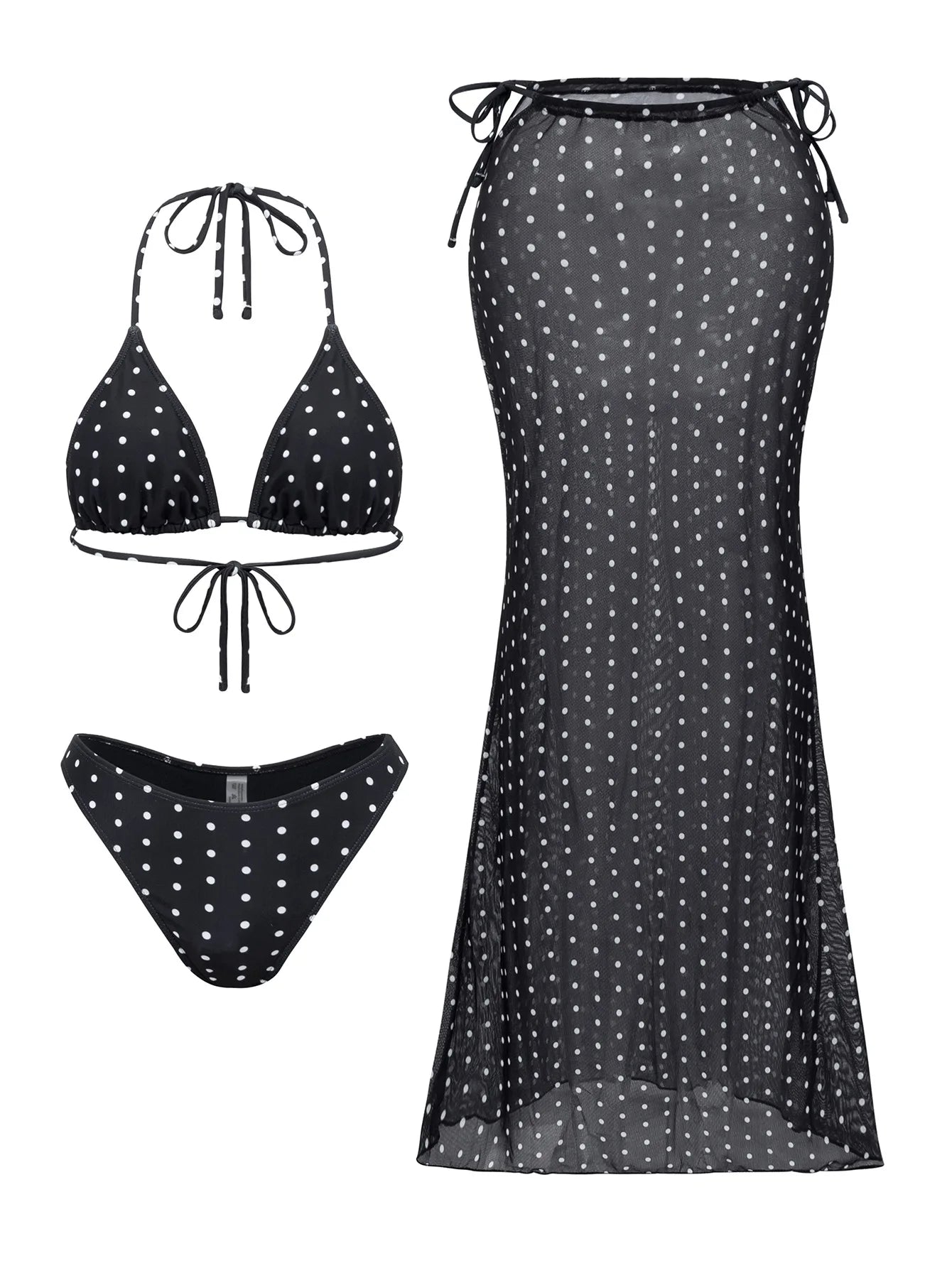 New Flower Print Bikini Set Women's High Waist Long Skirt 3 Piece Swimsuit Sexy Mini Triangle Backless Thong Bathing Suit