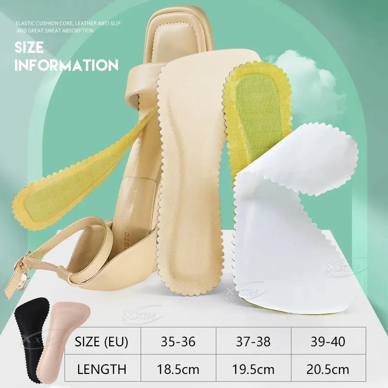 【Xxin】1pair/2pair Sandal Insoles Women absorbent High Heels Insoles  Women Insole Non-slip Latex Insoles For Shoes size35-40
