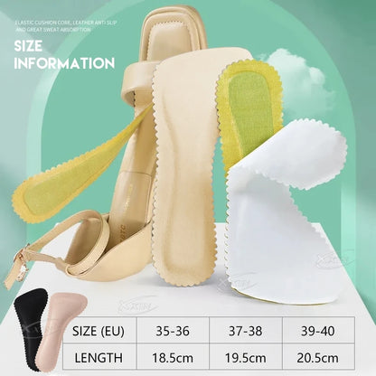 【Xxin】1pair/2pair Sandal Insoles Women absorbent High Heels Insoles  Women Insole Non-slip Latex Insoles For Shoes size35-40