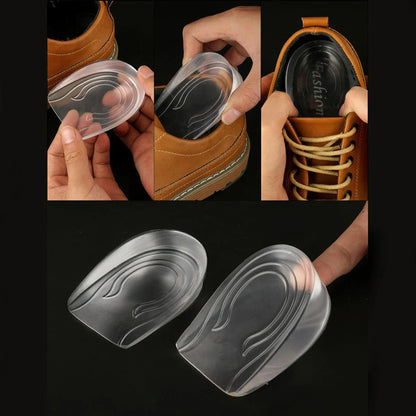 1 Pair Silicone invisible insole， Upgrade and Widen Height Increase Insoles, Gel Shoe Heels Inserts for Leg Length