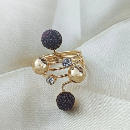 Irregular Geometric Chunky Stone Opening Rings for Women Rhinestone Crystal Wedding Rings Creative Party Jewelry Holiday Gifts