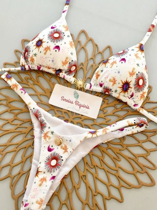 Women's Bikini Swimsuit Women's Split Solid Color Lace-up Sexy Swimsuit 2-piece Set Micro Swimwear