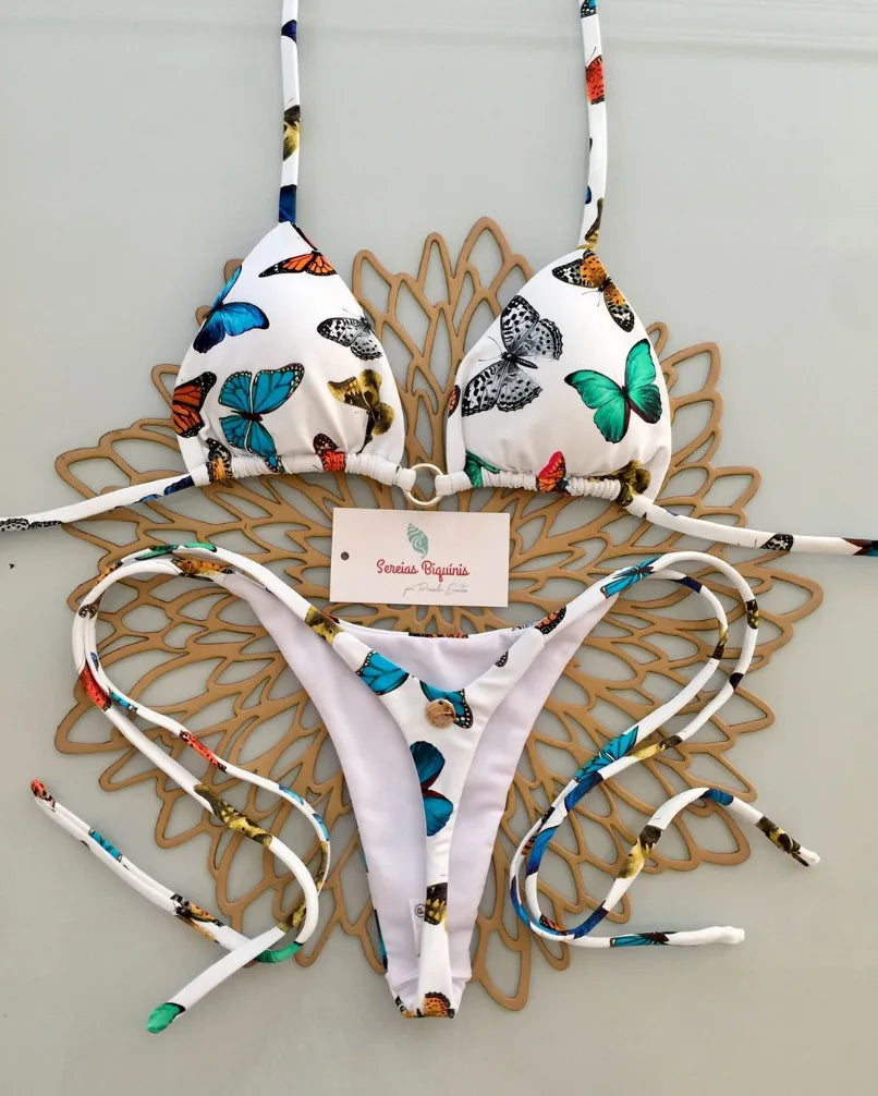 Sexy Print Bikini Sets 2025 Summer Fashion High Waist Bathing Suit Women's Swimming Suit Biquinis Two Pieces Suit Beachwear