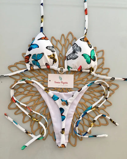 Sexy Print Bikini Sets 2025 Summer Fashion High Waist Bathing Suit Women's Swimming Suit Biquinis Two Pieces Suit Beachwear