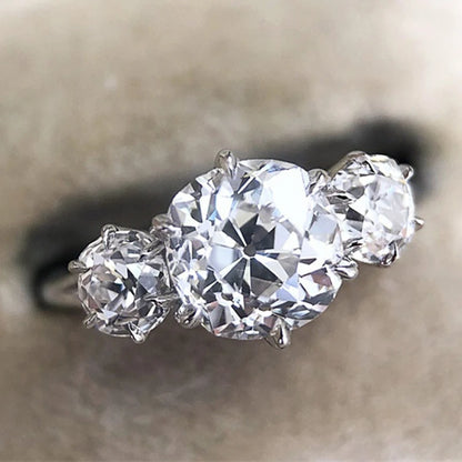 Huitan Silver Color/Gold Color/Two Tone Women's Cubic Zirconia Rings Luxury Fashion Engagement Wedding Accessory Trendy Jewelry