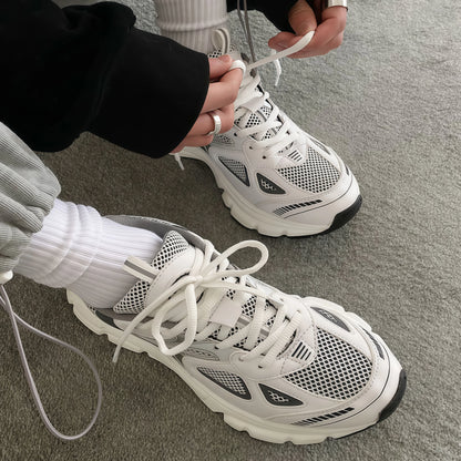 Women's Luxary Chunky Sneakers 2025 trend Fashion Mesh Breathable Shoes for Men Sports Running Casual Ladies Fitness Vulcanize