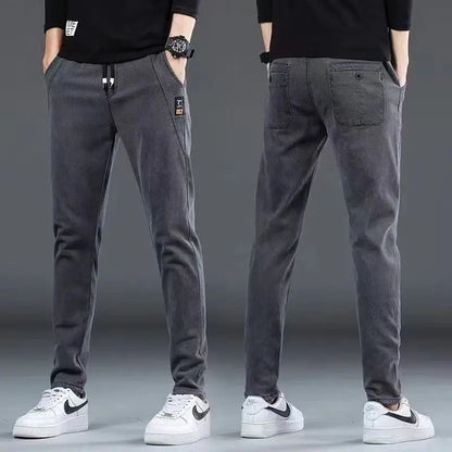2024 New Korean Fashion Summer Thin Loose Jeans Mens Drawstring Pants Golf Joggings Jeans Man Japanese Streetwear Harem Trousers