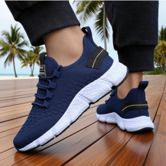 New Men's Running Shoes Summer Soft Soled Nique Grid Trend Design Breathable Walking Sneakers Versatile Outdoor Exercise Shoes