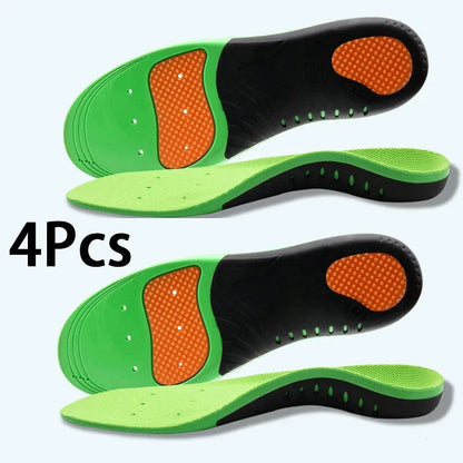 2/4PCS Plantar Fasciitis Insoles Flat Feet Arch Support Orthopedic Insoles GEL Shock Absorbing Soles Soft Elastic Sports Insoles