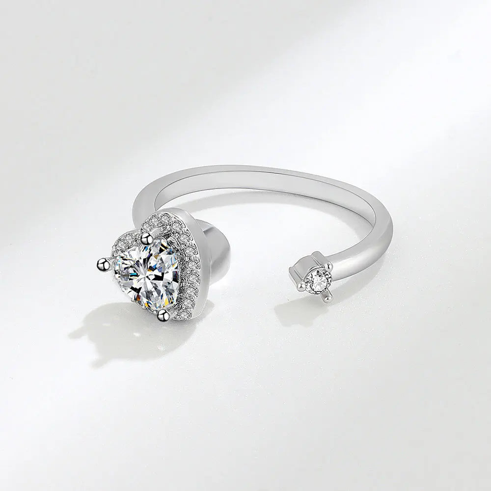 VENTFILLE 925 Sterling Silver Sunflower Diamond Zircon Rotatable Ring For Women Gift Relieve Stress Ring Jewelry Wholesale