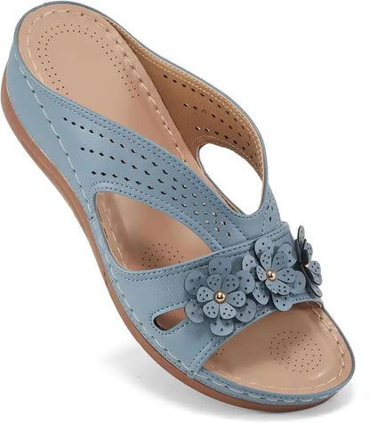 High Quality Women's Simple Shoes Summer Retro Roman Sandals Women Casual Flower Wedge Sandals Slippers Women Platform Slippers