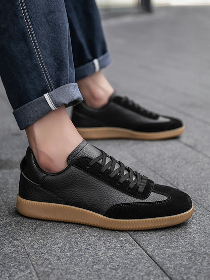 (One Size Smaller) Men's Fashionable Retro Contrasting Lace-Up Comfortable Oxford Sole Casual Sneakers, Personalized Outdoor Daily Work Clothing Couple's Walking Sneakers