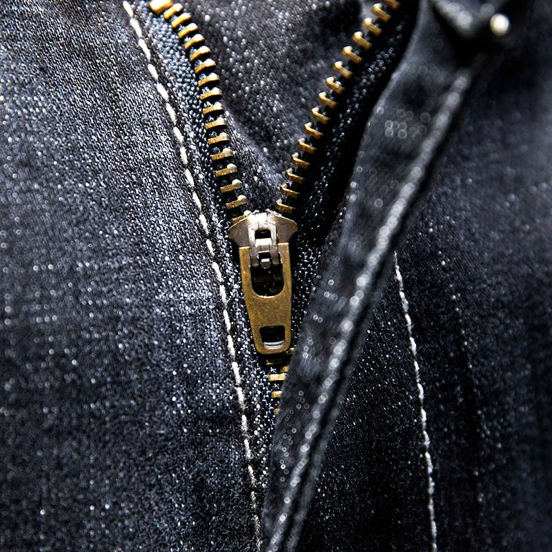 2025 Summer New Ripped Jeans Men Slim-fit Denim Pants Cotton Korean Style Fashion Men's Clothing Elasticity Versatile