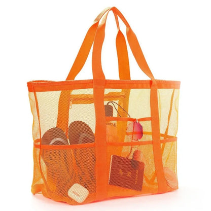 Picnic Beach Bag Women Mesh Transparent Swim Storage High Capacity Shopping Bags Tote