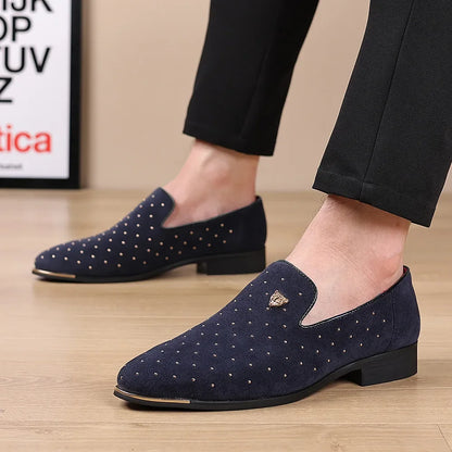 Men Loafers Leather Dress Shoes for Man Slip on Loafers Elegant Shoes Fashion Men's Flats Club Party Shoes Male Zapatos Hombre