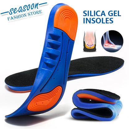 Sports Elastic Memory Silicone Gel Insoles Shoe Inserts Breathable Shoes Pad 1pair