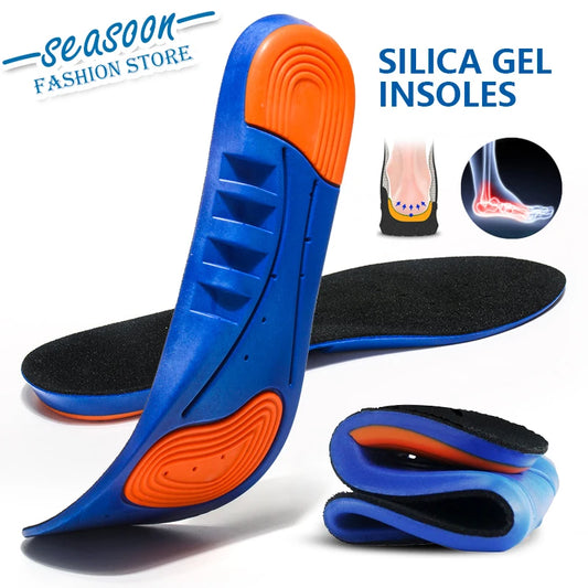Sports Elastic Memory Silicone Gel Insoles Shoe Inserts Breathable Shoes Pad 1pair