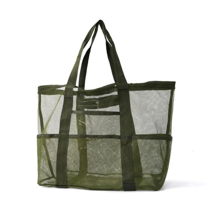 Picnic Beach Bag Women Mesh Transparent Swim Storage High Capacity Shopping Bags Tote