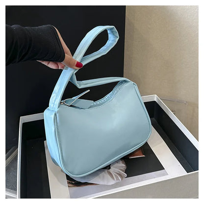 New Retro Soft PU Leather Women Shoulder Underarm Bags Casual Solid Color Small Top-Handle Handbags Ladies Fashion Shoulder Bags