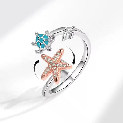 VENTFILLE 925 Sterling Silver Sunflower Diamond Zircon Rotatable Ring For Women Gift Relieve Stress Ring Jewelry Wholesale