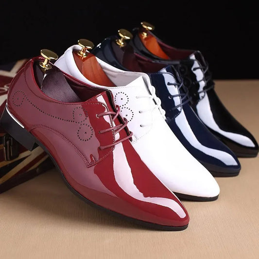 Fashion High Quality Men Formal Shoes Men Oxford Leather Dress Shoes Fashion Business Men Shoes Pointed Wedding Shoe Black