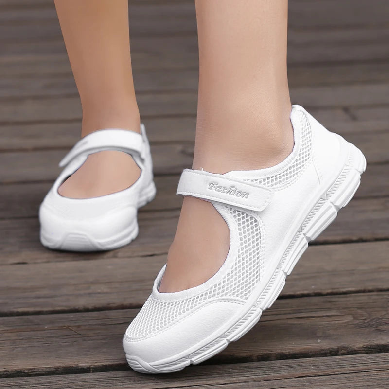 Summer Women Casual Shoes Soft Portable Sneakers Walking Shoes Flat Soles for Women Breathable Slip on Shoes