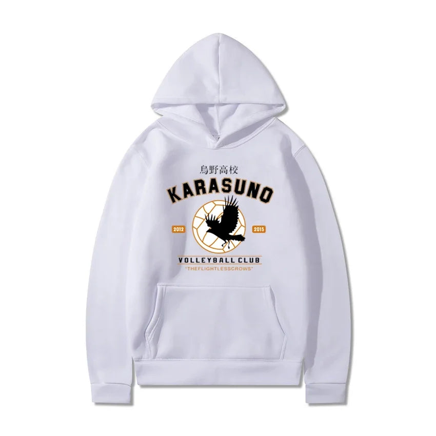 Men's Hoodies Cartoon Haikyuu Funny Japanese Anime Streetwear Harajuku Karasuno Fly High Graphic Sweatshirts Men Women Hoodies