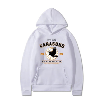 Men's Hoodies Cartoon Haikyuu Funny Japanese Anime Streetwear Harajuku Karasuno Fly High Graphic Sweatshirts Men Women Hoodies