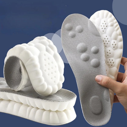 4D Latex Sport Insoles Soft High Elasticity Shoe Pads Breathable Running Basket Shoe Sole Arch Support Orthopedic Inserts Unisex