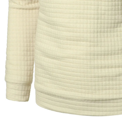 Autumn/Winter men's jacquard plaid hoodie long sleeve hoodie warm color hooded sweatshirt coat