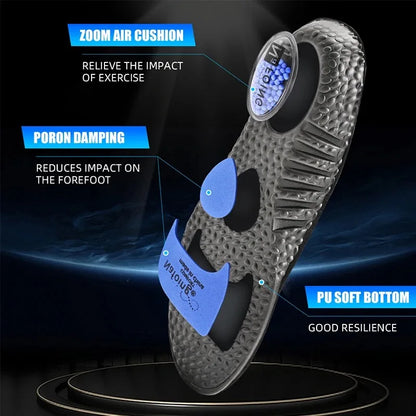 Upgraded Sports Shock Absorption Insoles High Elastic Running Sneaker Pads Rebound Deodorant Comfortable Feet Cushion
