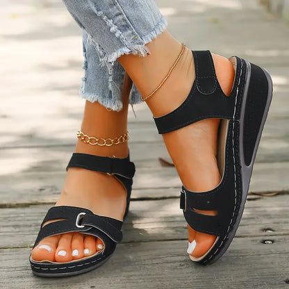 2024 New Sandals Shoes Women Soft Women's Sandals Slip on Open Toe Walking Shoes Slipper Party Footwear Female Zapatillas Muje