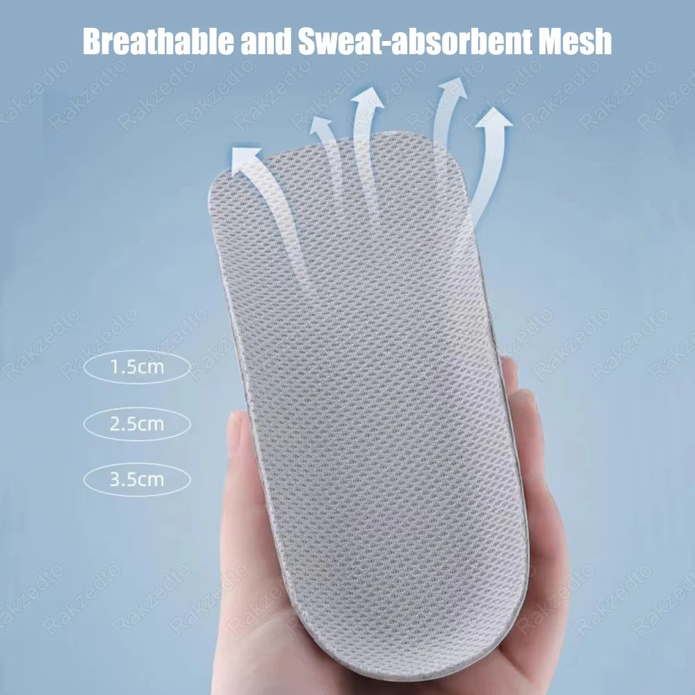 EVA Memory Foam Insoles Height Increase for Man Woman Shoes Heel Lift Inserts for Sneakers Comfort Sole With Arch Support Insole