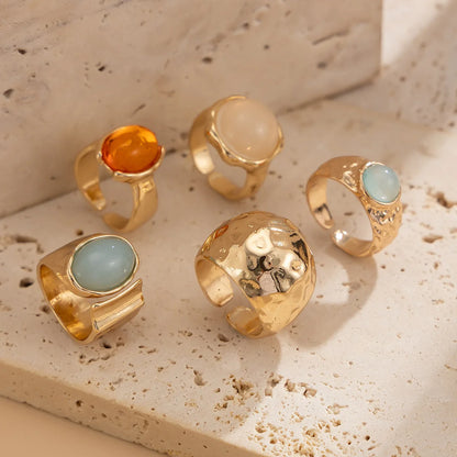 Elegant Fashion Acrylic Embedded Ring for Ladies Lightweight Luxury Matchable Jewelry Accessory