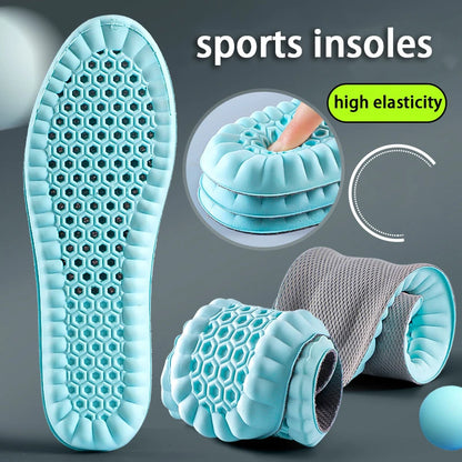 1pair soft breathable insoles Men's outdoor sports running insoles Elastic shock-absorbing sole Arch support comfort insole