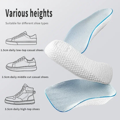 Height Increase Insoles for Men Women Shoes Flat Feet Arch Support Orthopedic Insoles Sneakers Heel Lift Memory Foam Shoe Pads
