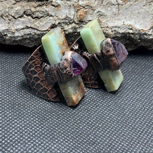 YEEVAA 1pc Rectangular Amethyst Raw Stone Handmade Open Adjustable Ring For Women Party Favors