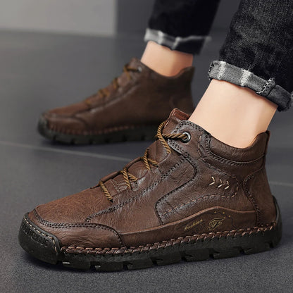 2025 Spring And Autumn Business Casual Versatile Comfortable Lace-Up Leather Shoes Casual Shoes Soft Leather Boots Fashion