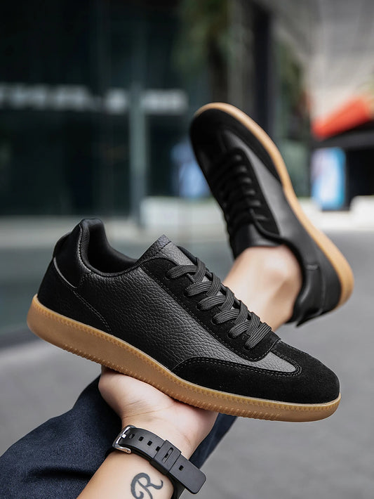 (One Size Smaller) Men's Fashionable Retro Contrasting Lace-Up Comfortable Oxford Sole Casual Sneakers, Personalized Outdoor Daily Work Clothing Couple's Walking Sneakers