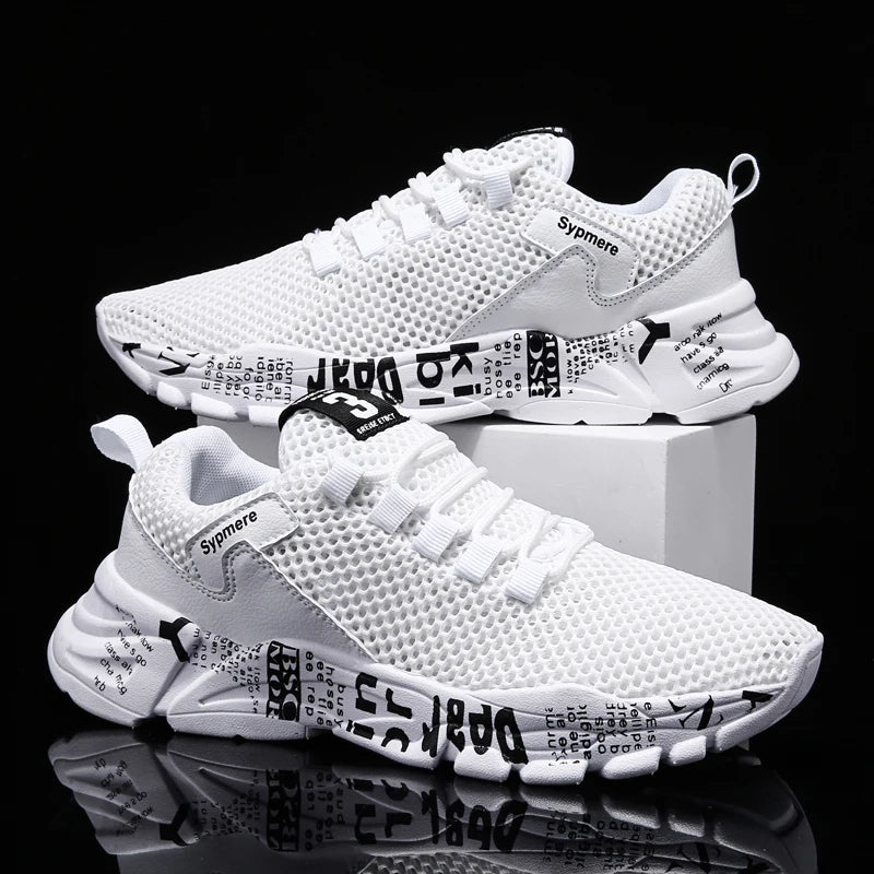 YRZL Gym Running Shoes for Men Breathable Mesh Sneakers Comfortable Slip Resistant Walking Shoes Casual Sport Athletic Footwear