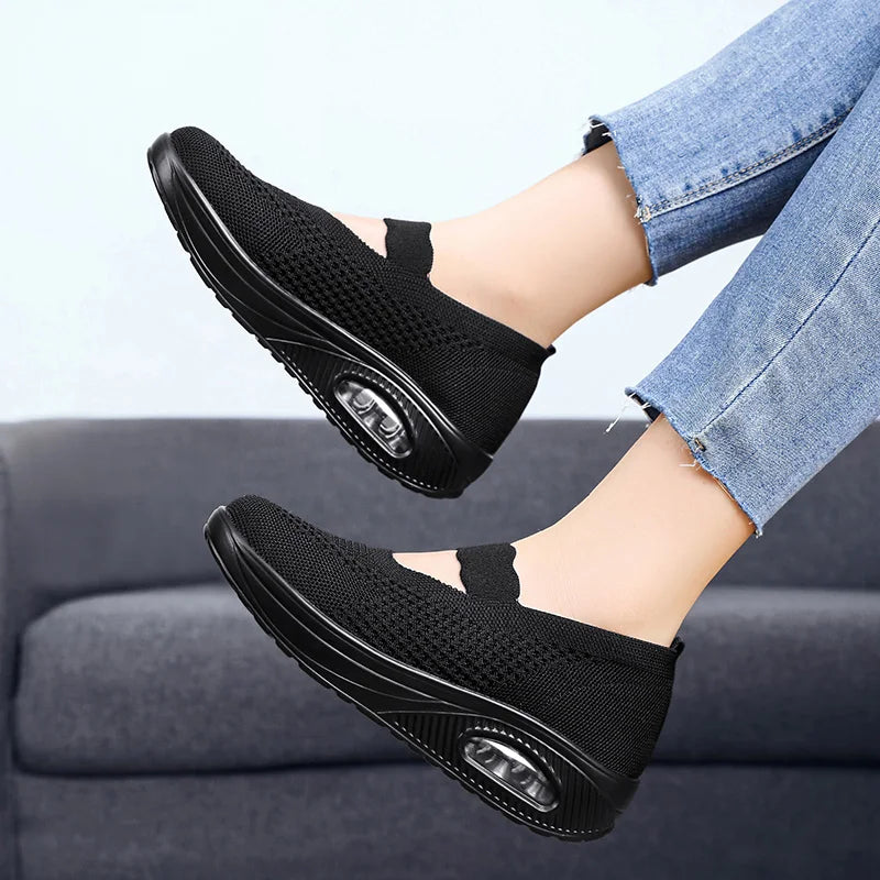New Comfort Casual Women's Shoes Fashion Soft Sole Breathable Hollow Out Flat Shoes