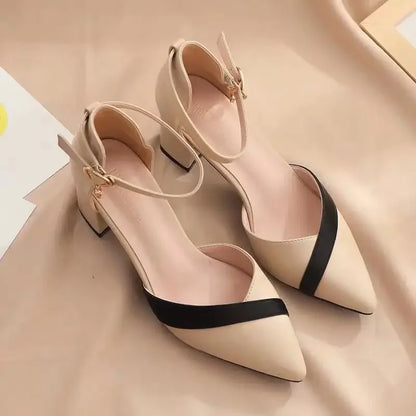 Contrast Color Pointed Toe Ladies Shoes Designer Luxury 2025 Pvc Original Summer Comfortable Trending Women's Sandals On Sale
