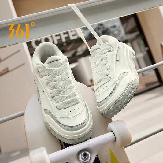 361 Degrees Men's Board Shoes New Leather Comfortable Versatile Breathable Lightweight Wear-resistant Male Sneakers 672516608