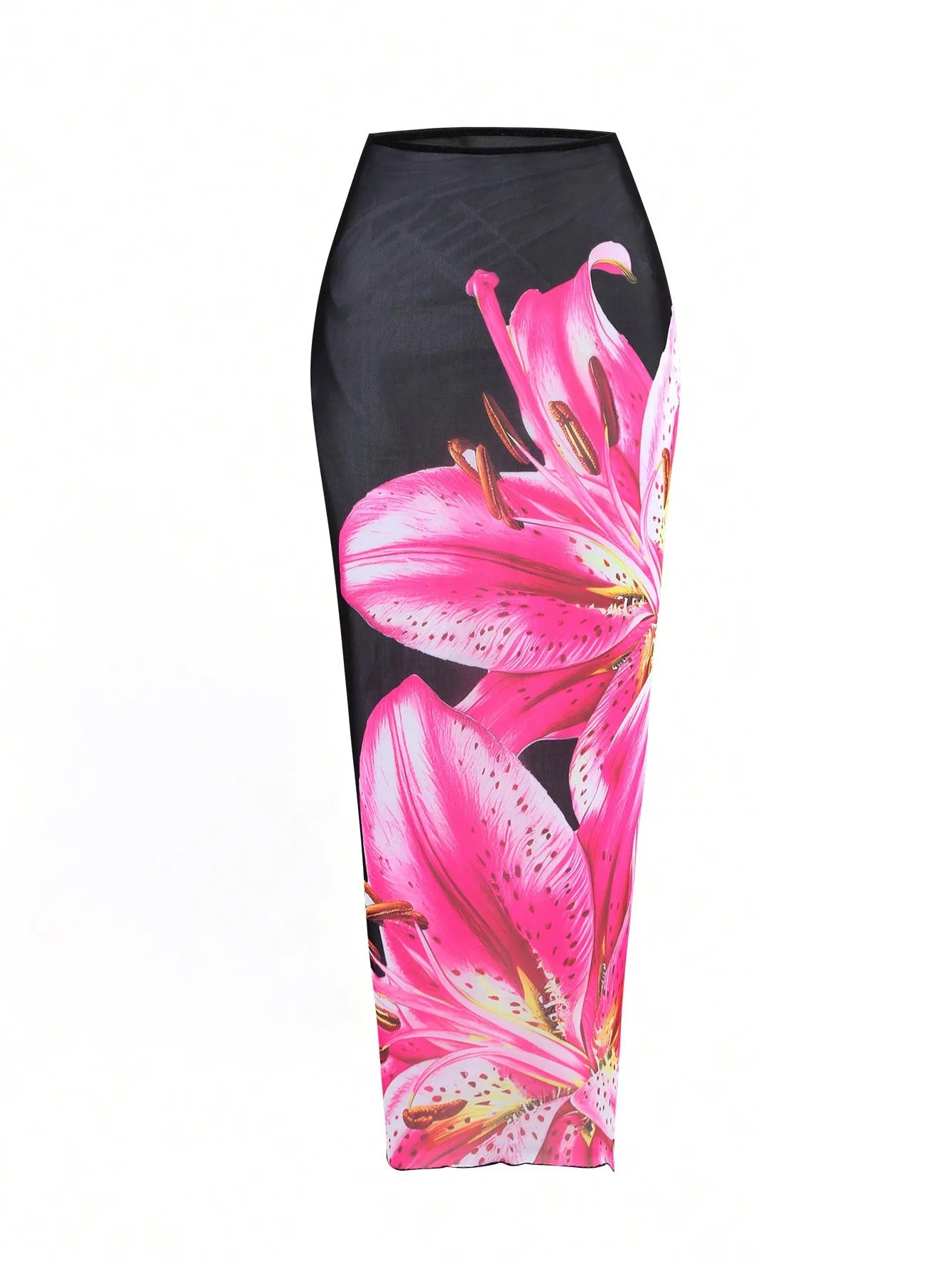 New Flower Print Bikini Set Women's High Waist Long Skirt 3 Piece Swimsuit Sexy Mini Triangle Backless Thong Bathing Suit