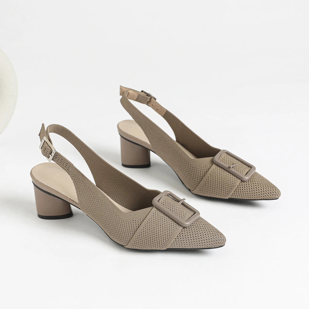 Women's High Heel Sandals Large 42/43 Pointed Knitted Breathable Non slip Rubber Sole 2025 New (5cm High)